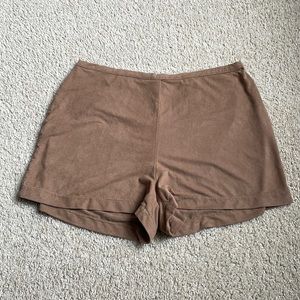 🔴Mimi Chica Tan Suede Like Soft Shorts